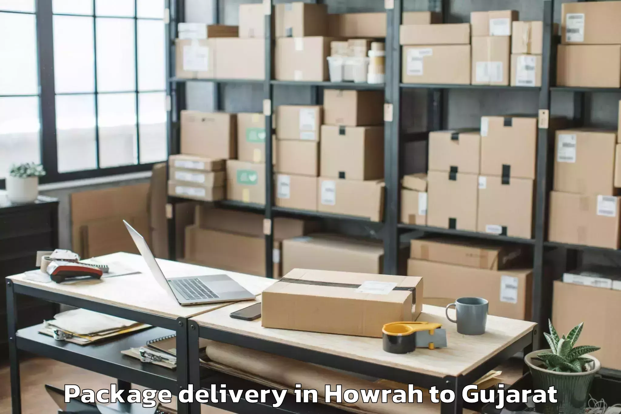 Trusted Howrah to Bhayavadar Package Delivery